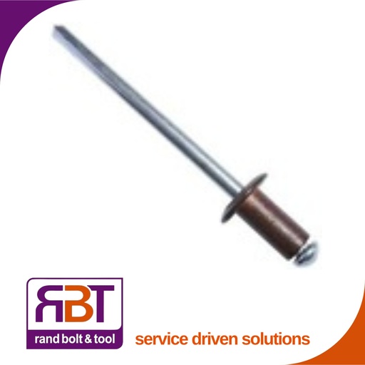 [230A4810BR] Pop Rivet 4.8 x 10 Alu-Stl/Mdr Brown (8.5-11.5)