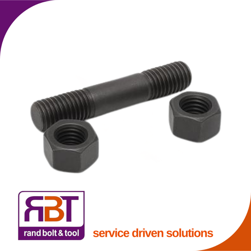 [A193B720110] Stud M20 x 110mm B7 DIN A193 C/W 2 A194 Gr.7 Nuts  