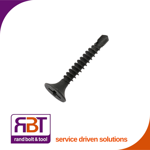 [7504BT641] Drywall 6 x 41 Tek Black Phosphate DIN 7504  