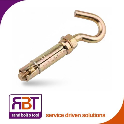 [337Y665] Shield Hook Anchor M6 x 65mm Yp Stl 12drb   