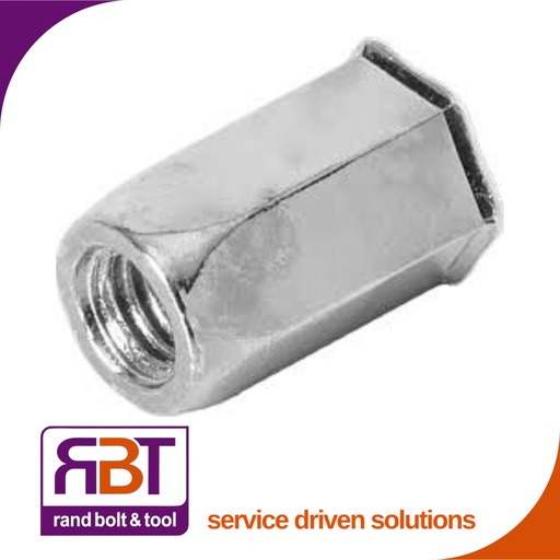 [141A2LF6] Rivnut M6 x 1 A2 Stainless Steel Hex lrg/flng
