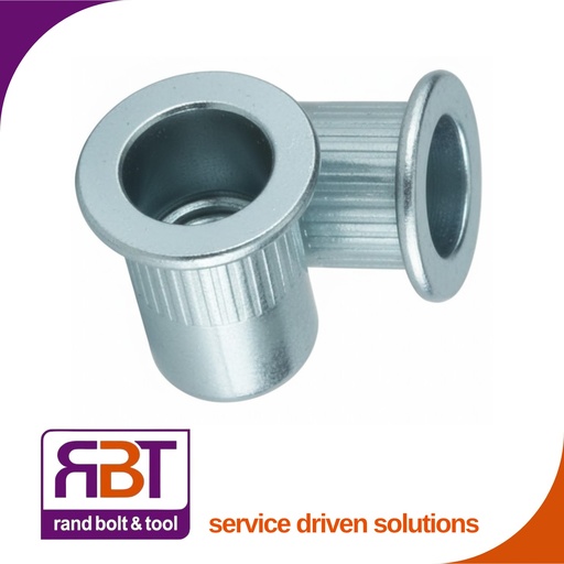 [140Z4LF8] Rivnut M8 x 1.25 Zinc Plated Steel lrg/flng