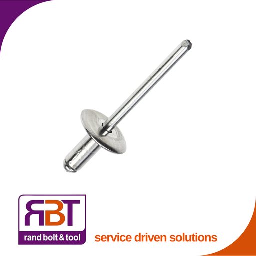 [240A4830] Pop Rivet 4.8 x 30 Large Flange Alu-Stl/Mdr (23.5-26.5)